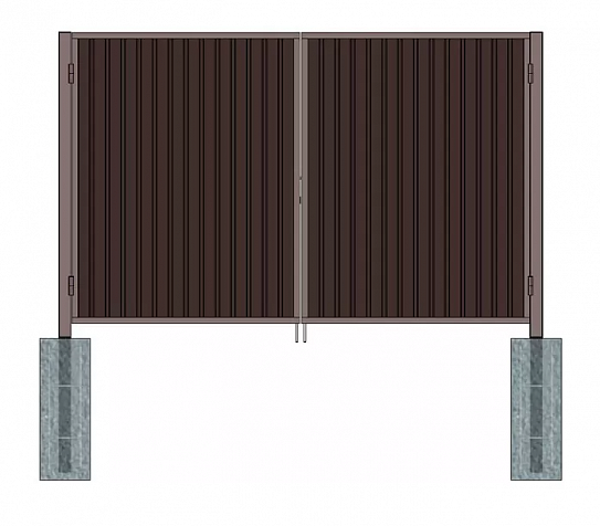 Ворота распашные в рамке (каркас) 1500 x 4000 мм